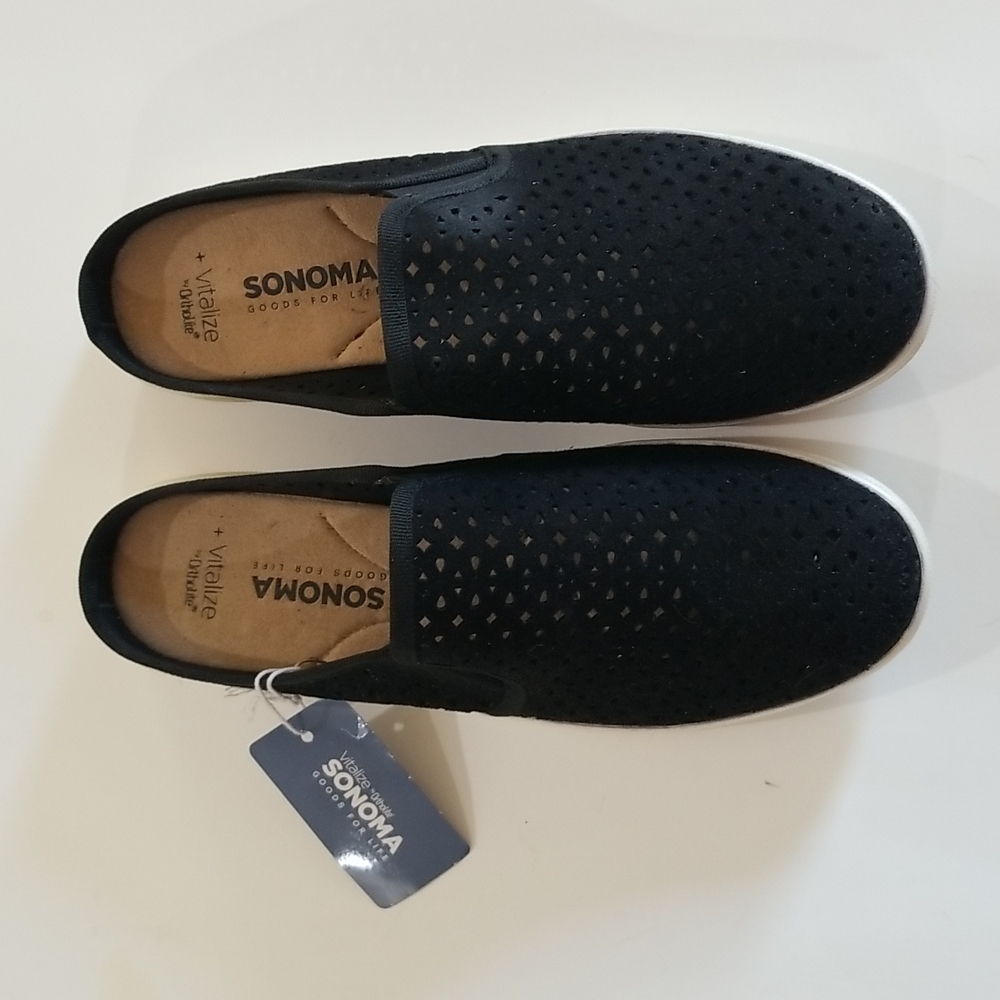Sonoma Black Perforated Slip-On Sneakers